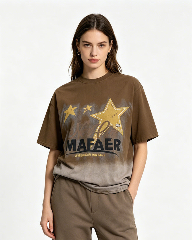 Washed distressed short-sleeved shirt Hover Image