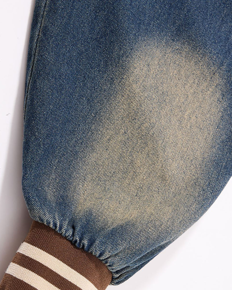 Washed denim casual long-sleeved shirt