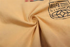 Retro distressed round neck printed sweatshirt