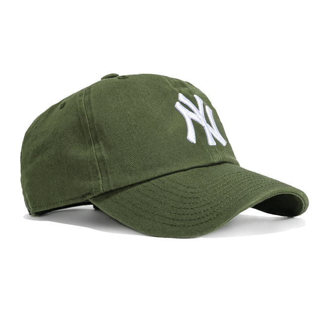 47 Brand New York Yankees Cleanup Adjustable Hat - Moss Green, White Hover Image