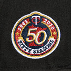 New Era 59Fifty Black Dome Minnesota Twins 50th Anniversary Patch Hat - Black