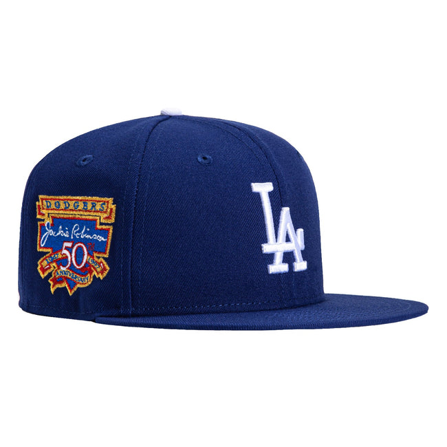 New Era 59Fifty Los Angeles Dodgers Jackie Robinson 50th Anniversary Patch Hat - Royal Hover Image
