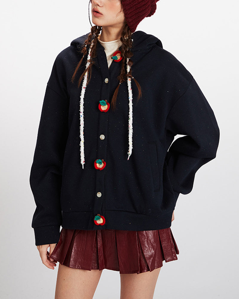 Simple hooded sweatshirt jacket