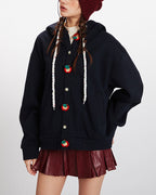 Simple hooded sweatshirt jacket