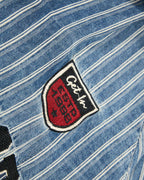 Washed striped short-sleeved shirt