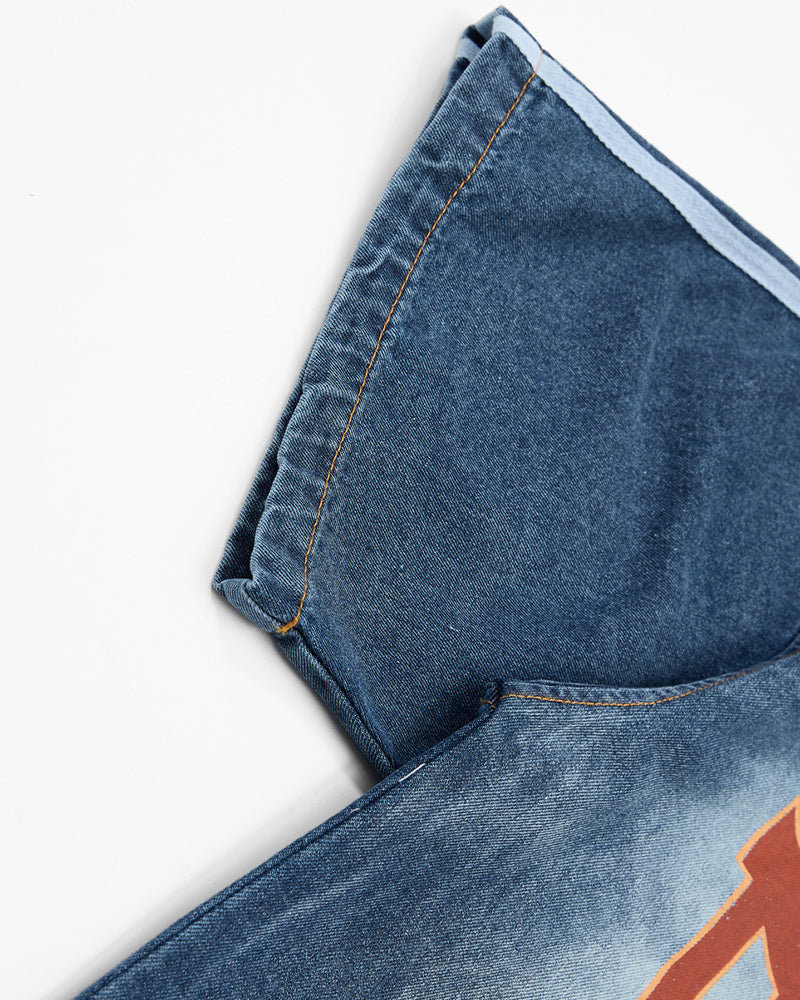 Retro washed short-sleeved shirt