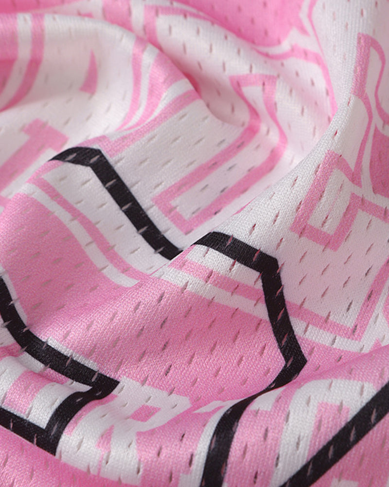 Spliced printed short sleeves
