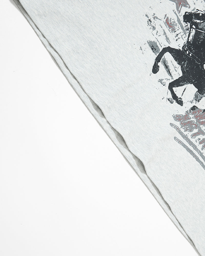 Retro distressed short-sleeved shirt