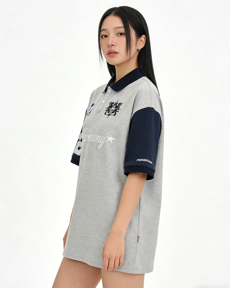 Sports style patchwork short sleeves