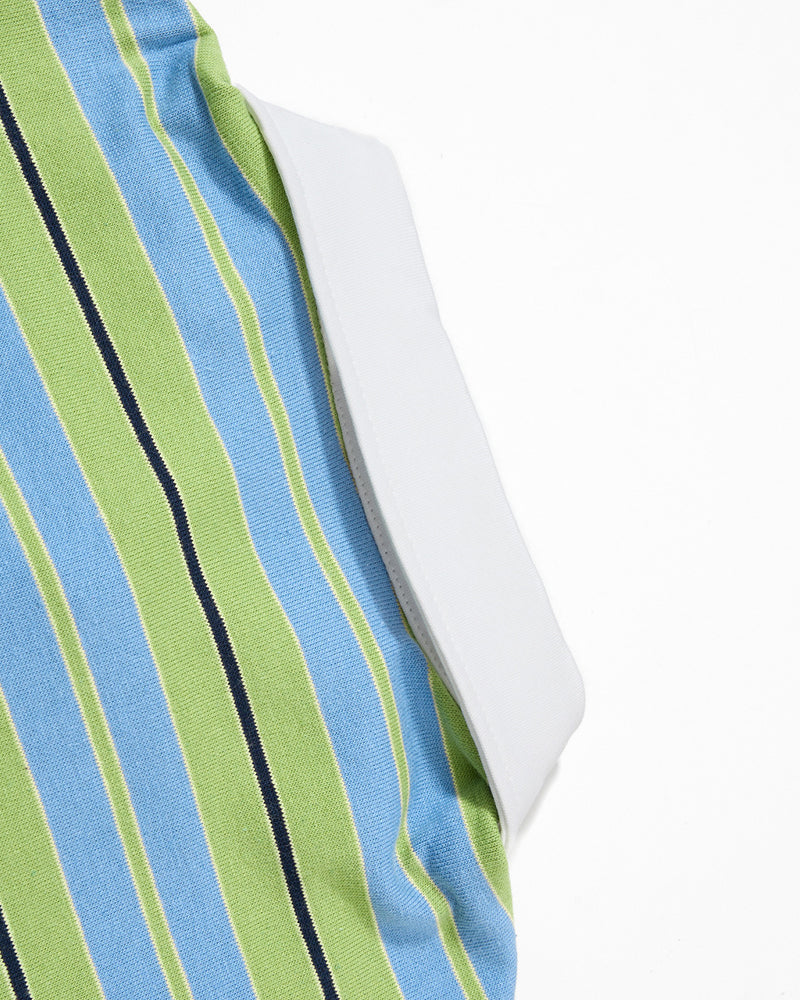 Striped color-blocked versatile short-sleeved shirt