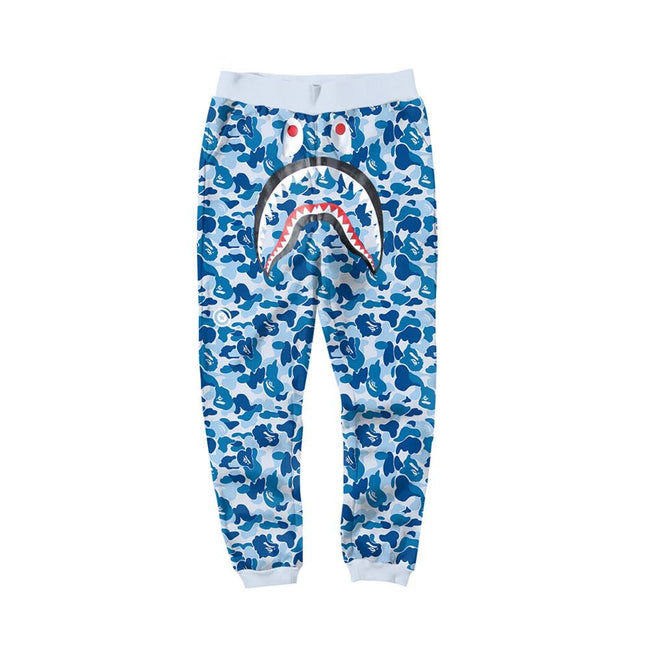 BAPE Blue Camo Shark Sweatpants – Streetwear Joggers Main Image