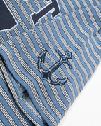 Embroidered striped short-sleeved shirt