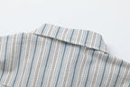 Retro Striped Short Sleeve Work Shirt