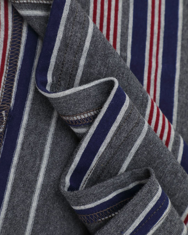 Retro color-blocked short-sleeved shirt