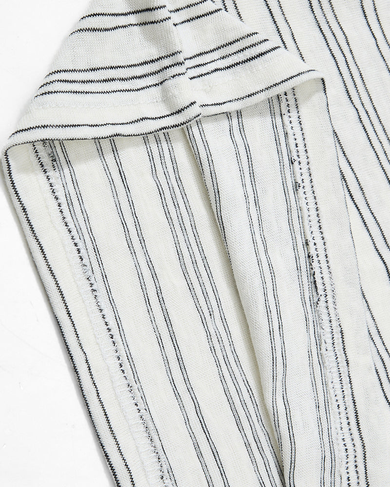 Striped loose short-sleeved shirt