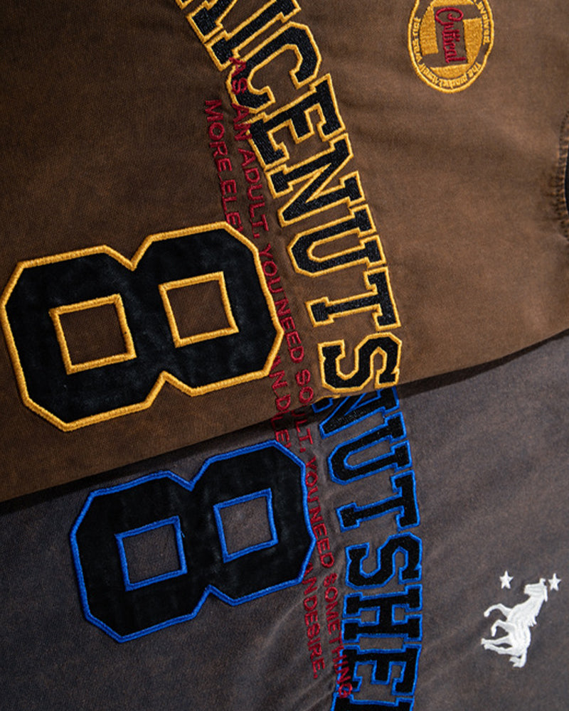 Washed distressed short-sleeved shirt