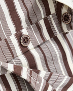 Retro-style faux two-piece polo long-sleeved shirt