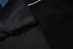 retro lapel patchwork sweatshirt