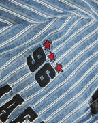 Washed striped short-sleeved shirt