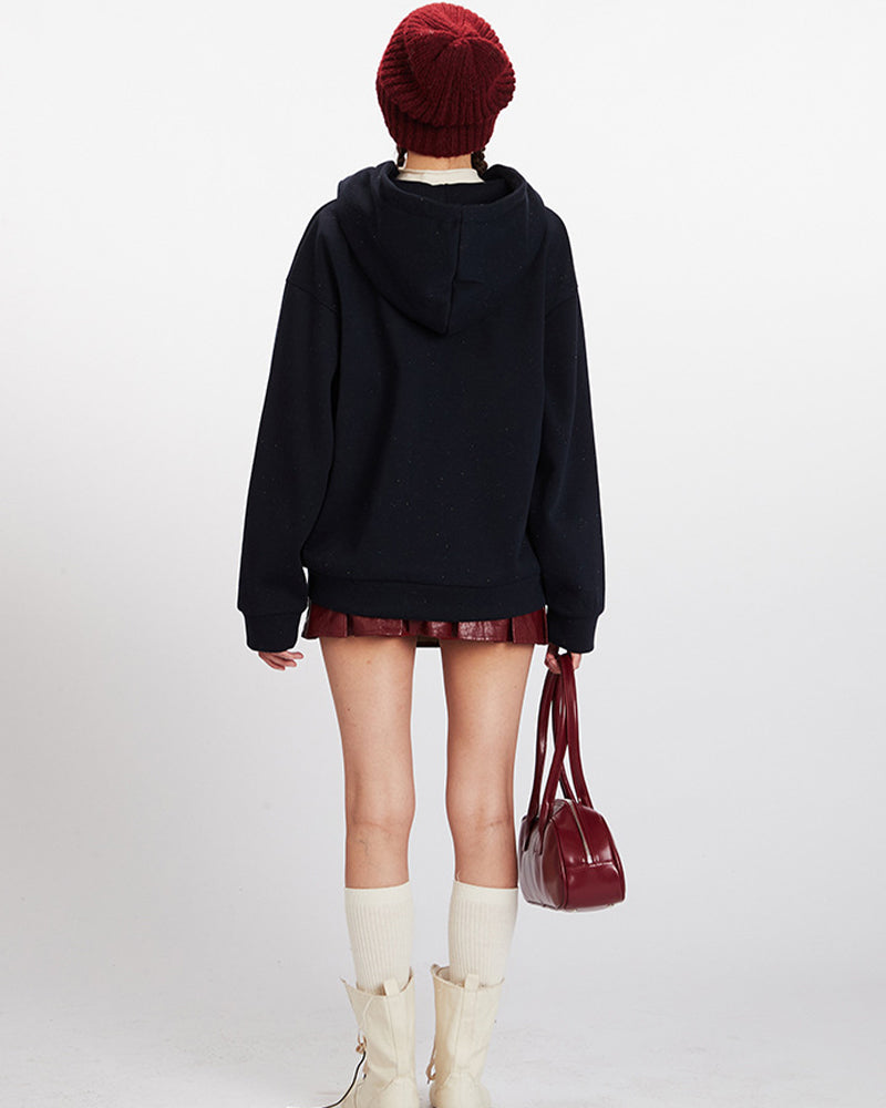 Simple hooded sweatshirt jacket