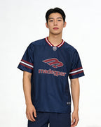 Spliced sports short sleeves