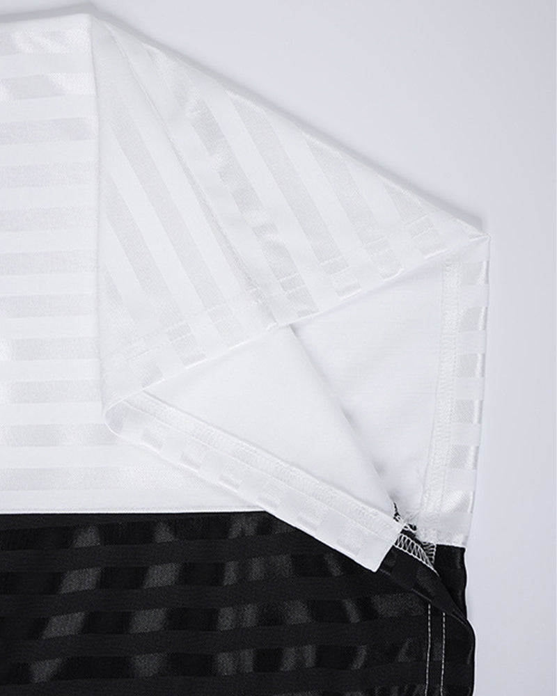 Striped athletic T-shirt