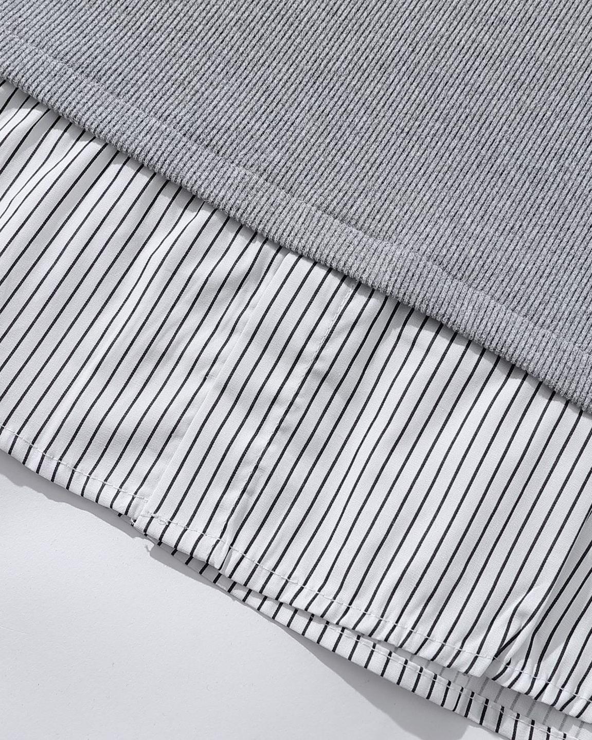 Fake two-piece lapel short sleeves