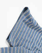 Embroidered striped short-sleeved shirt