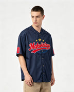Retro baseball short-sleeved shirt