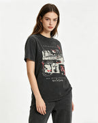 Retro washed distressed short sleeves