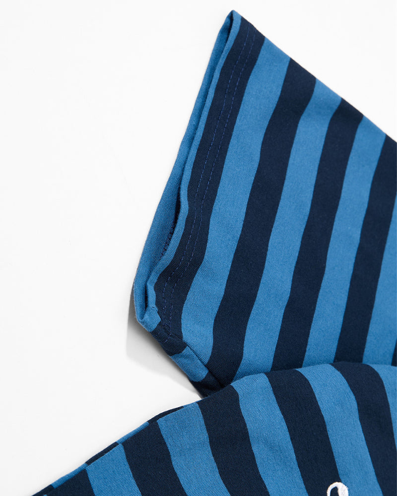Retro striped embroidered short-sleeved shirt