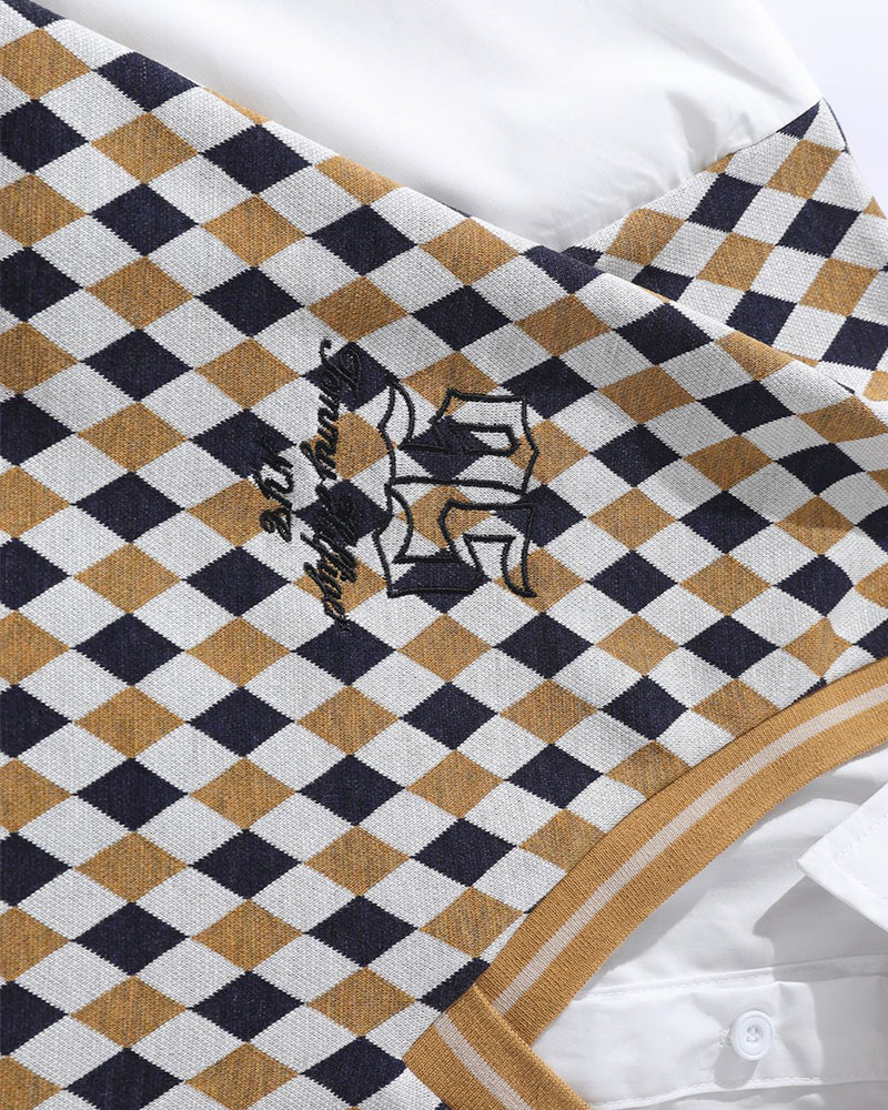 Faux Two-Piece Tie Short Sleeve