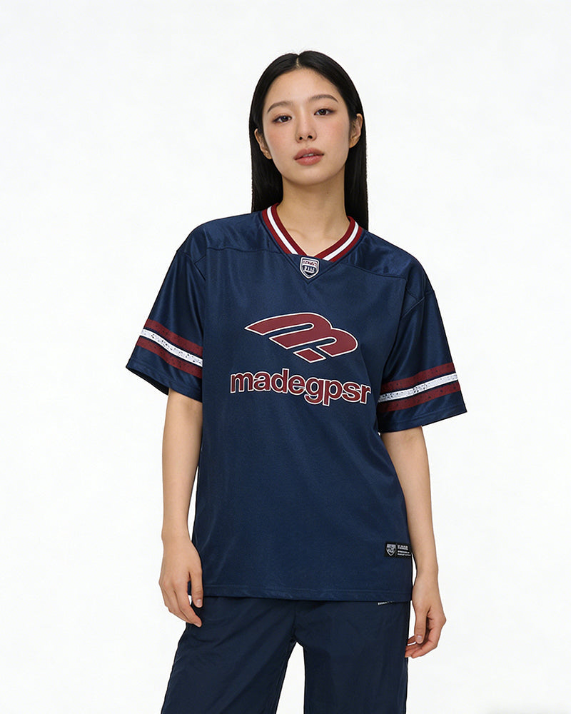 Spliced sports short sleeves