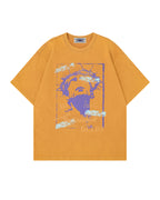 Retro distressed short-sleeved shirt