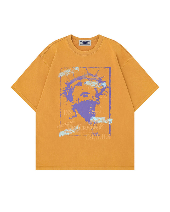 Retro distressed short-sleeved shirt Hover Image