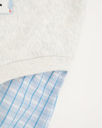 Retro patchwork fake two-piece sweatshirt