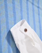Faux two-piece polo shirt with spliced long sleeves