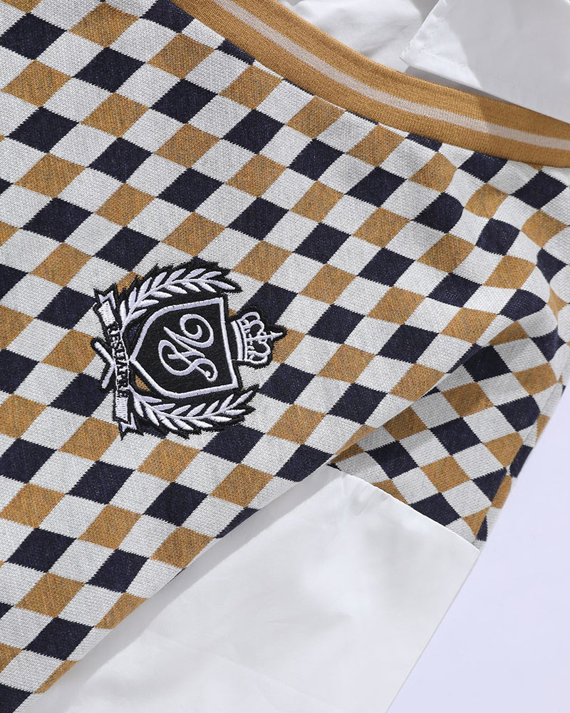 Faux Two-Piece Tie Short Sleeve