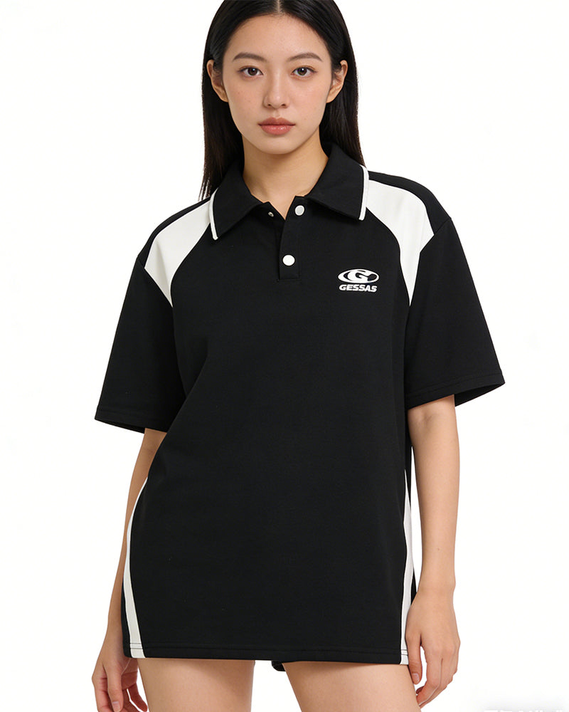 Color Block Casual Short Sleeve