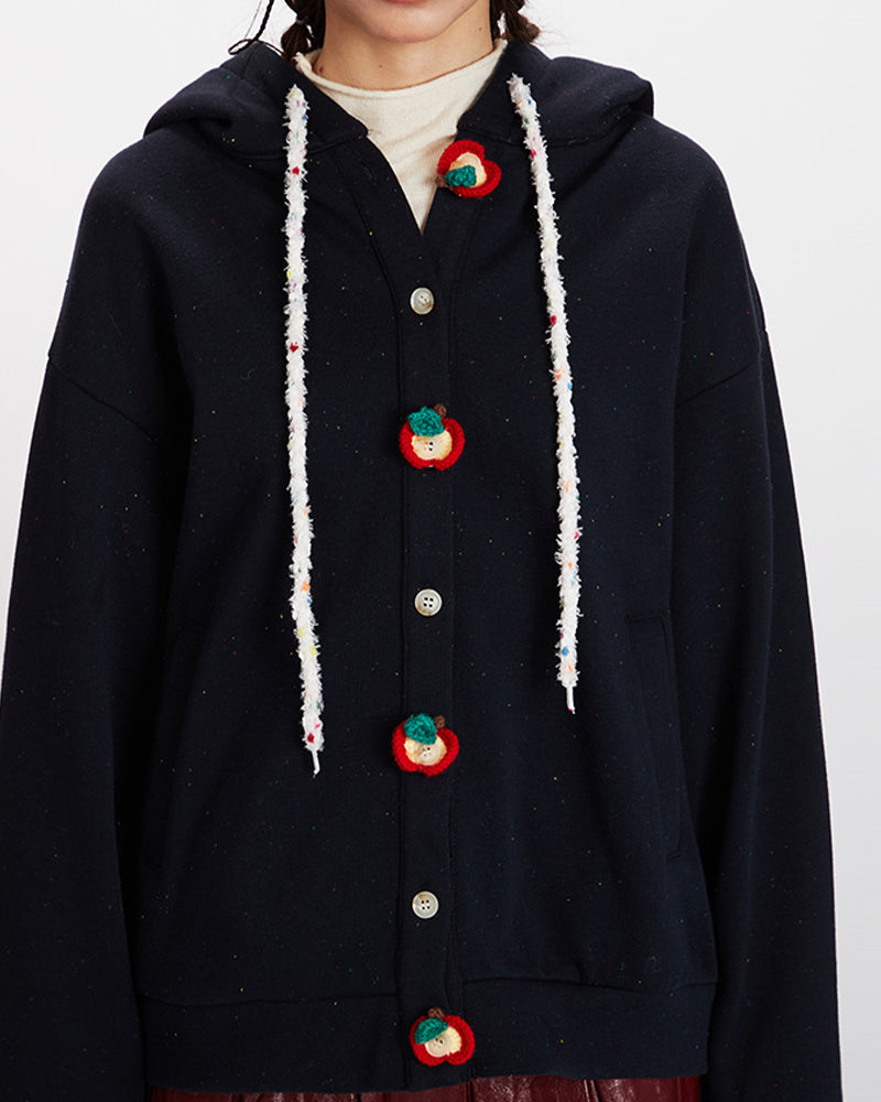 Simple hooded sweatshirt jacket