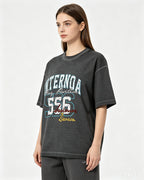 Washed distressed casual short-sleeved shirt