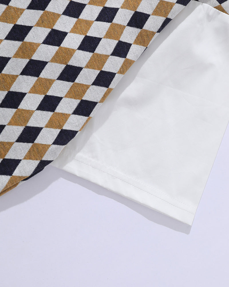 Faux Two-Piece Tie Short Sleeve