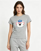 Puppy print short-sleeved T-shirt (women's)