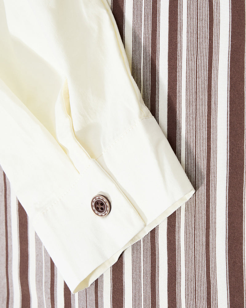 Retro-style faux two-piece polo long-sleeved shirt