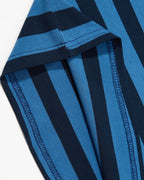 Retro striped embroidered short-sleeved shirt
