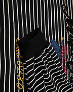 Color-blocked striped casual long-sleeved shirt