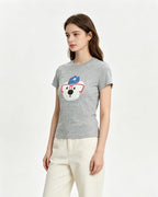 Puppy print short-sleeved T-shirt (women's)