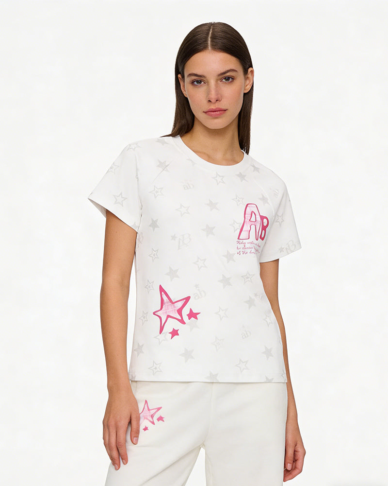 Star print short sleeve