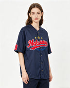 Retro baseball short-sleeved shirt