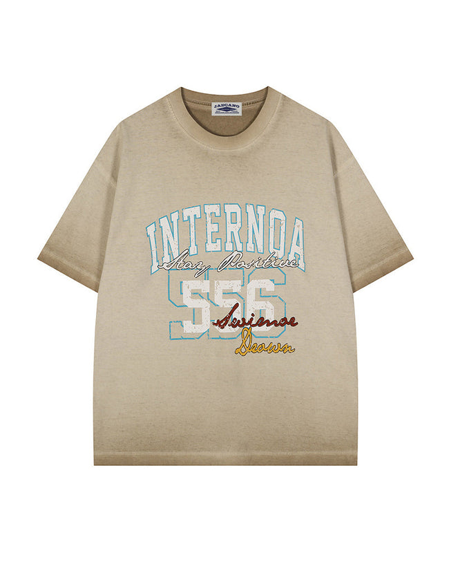 Washed distressed casual short-sleeved shirt Hover Image